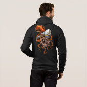 Octopus Attack Captains Skull Nautic Hoodie (Schwarz voll)
