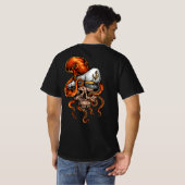 Octopus Attack Captains Skull Nautic T-Shirt (Schwarz voll)