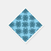Octopus auf blauem Muster Serviette (Ecke)