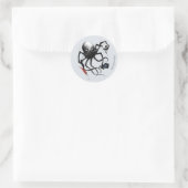 Octopus-Aufkleber - Inky Bones Press Runder Aufkleber (Tasche)