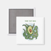 Octopus Avocado Magnet (Vorderseite/Rückseite)
