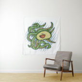 Octopus Avocado Wandteppich (Beispiel (Horizontal))
