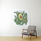 Octopus Avocado Wandteppich (Beispiel)