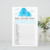 Octopus Baby Animals Name Game (Stehend Vorderseite)
