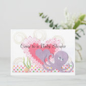Octopus Babydusche Einladung (Stehend Vorderseite)