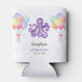 Octopus Ballon Lila Blase Kindergeburtstag Dosenkühler (Rückseite)