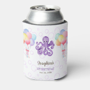 Octopus Ballon Lila Blase Kindergeburtstag Dosenkühler