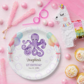 Octopus Ballon Lila Blase Kindergeburtstag Pappteller (Party)