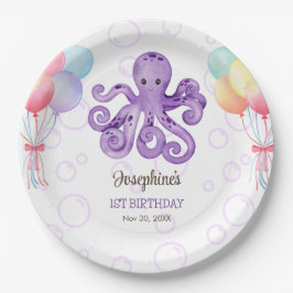 Octopus Ballon Lila Blase Kindergeburtstag Pappteller