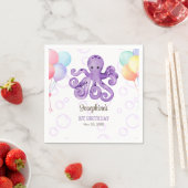 Octopus Ballon Lila Blase Kindergeburtstag Serviette (Beispiel)