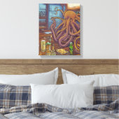 Octopus Barkeeper Fantasy Leinwanddruck (Insitu (Schlafzimmer))