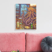 Octopus Barkeeper Fantasy Leinwanddruck (Insitu (Wohnzimmer))