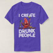 Octopus Barkeeper Ich erschaffe Betrunkene Betrunk T-Shirt (Design vorne)