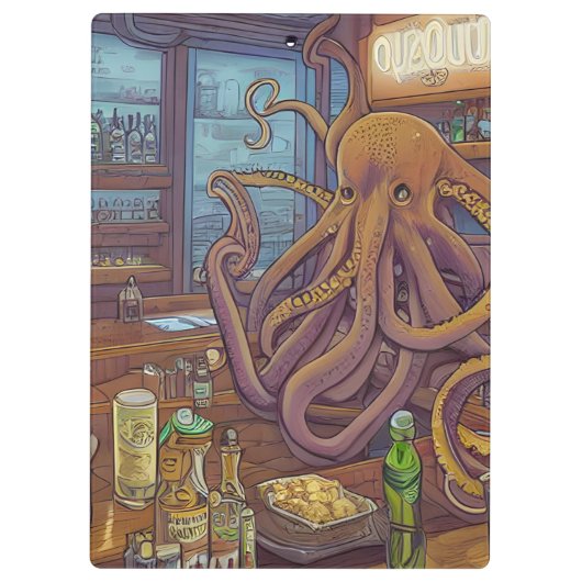 Octopus-Barkeeper Klemmbrett (Rückseite)