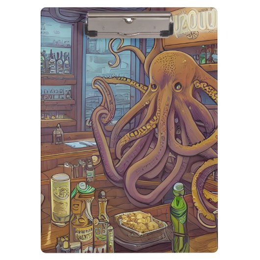 Octopus-Barkeeper Klemmbrett (Vorderseite)