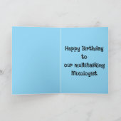 Octopus Barkeeper Multitasking-Mixologe Geburtstag Karte (Innenseite)