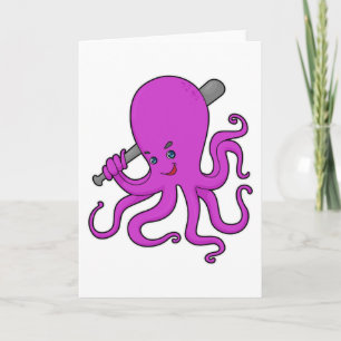 Octopus Baseball Baseballschläger Karte