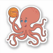 Octopus Basketball-Spieler Basketball Aufkleber (Vorderseite)