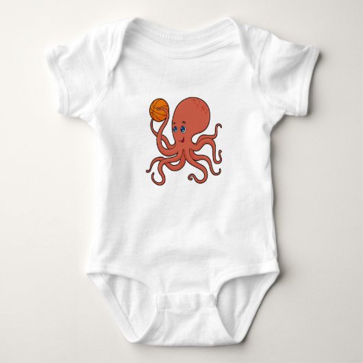 Octopus Basketball-Spieler Basketball Baby Strampler (Vorderseite)