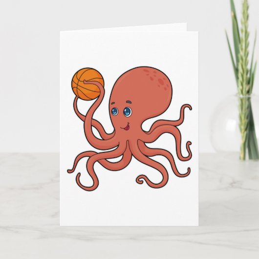 Octopus Basketball-Spieler Basketball Karte (Vorderseite)