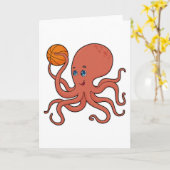 Octopus Basketball-Spieler Basketball Karte (Gelbe Blume)