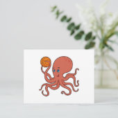 Octopus Basketball-Spieler Basketball Postkarte (Stehend Vorderseite)