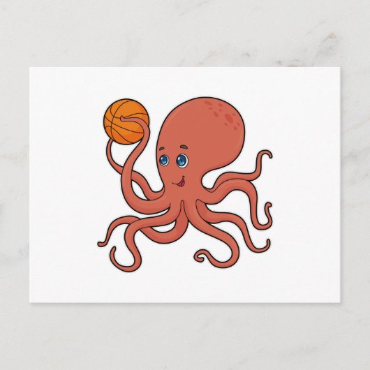 Octopus Basketball-Spieler Basketball Postkarte (Vorderseite)