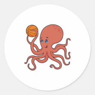 Octopus Basketball-Spieler Basketball Runder Aufkleber