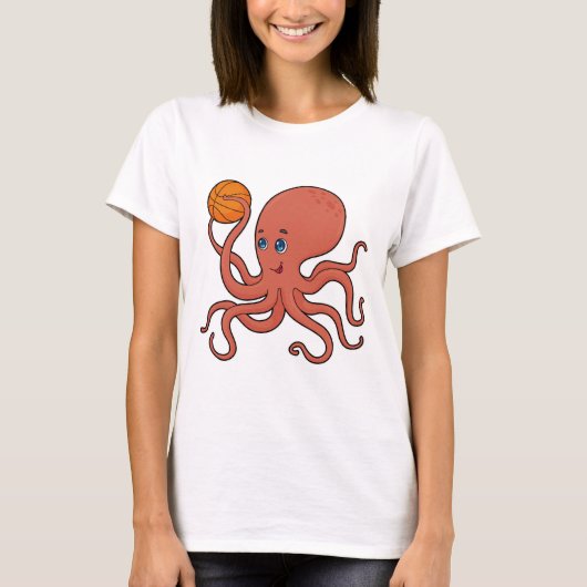 Octopus Basketball-Spieler Basketball T-Shirt (Vorderseite)