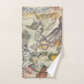 Octopus Beach Antique Coastal Steampunk Badhandtuch Set (Handtuch)