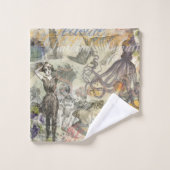 Octopus Beach Antique Coastal Steampunk Badhandtuch Set (Waschlappen)