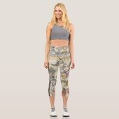 Octopus Beach Antique Coastal Steampunk Capri Leggings (Vorderseite)