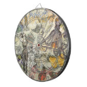 Octopus Beach Antique Coastal Steampunk Dartscheibe (Vorderseite rechts)