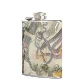 Octopus Beach Antique Coastal Steampunk Flachmann (Links)