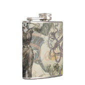 Octopus Beach Antique Coastal Steampunk Flachmann (Rechts)