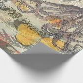 Octopus Beach Antique Coastal Steampunk Geschenkpapier (Ecke)