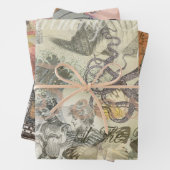 Octopus Beach Antique Coastal Steampunk Geschenkpapier Set (Beispiel)