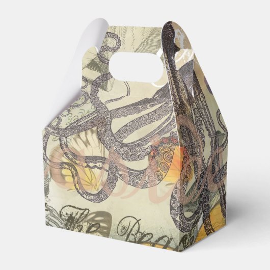 Octopus Beach Antique Coastal Steampunk Geschenkschachtel (Vorderseite)