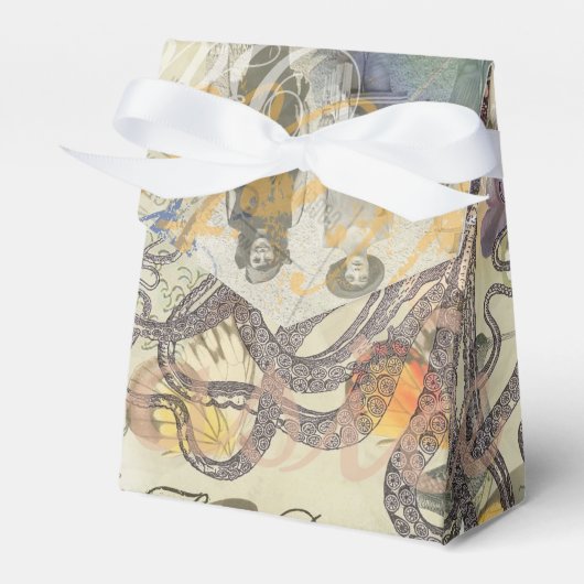 Octopus Beach Antique Coastal Steampunk Geschenkschachtel (Vorderseite)