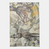 Octopus Beach Antique Coastal Steampunk Geschirrtuch (Vertikal)