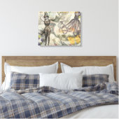 Octopus Beach Antique Coastal Steampunk Leinwanddruck (Insitu (Schlafzimmer))