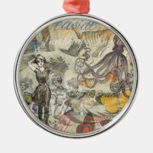 Octopus Beach Antique Coastal Steampunk Ornament Aus Metall