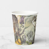 Octopus Beach Antique Coastal Steampunk Pappbecher (Rechts)