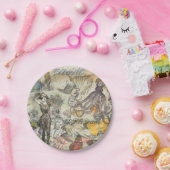 Octopus Beach Antique Coastal Steampunk Pappteller (Party)