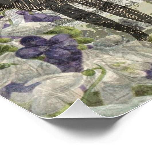 Octopus Beach Antique Coastal Steampunk Poster (Ecke)