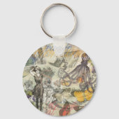 Octopus Beach Antique Coastal Steampunk Schlüsselanhänger (Vorderseite)