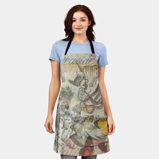 Octopus Beach Antique Coastal Steampunk Schürze (Getragen)