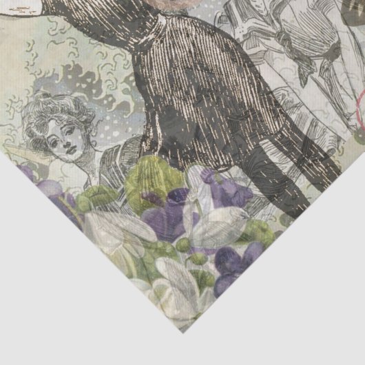 Octopus Beach Antique Coastal Steampunk Seidenpapier (Detail)