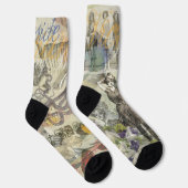 Octopus Beach Antique Coastal Steampunk Socken (Rechts)
