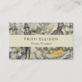 Octopus Beach Antique Coastal Steampunk Visitenkarte (Vorderseite)